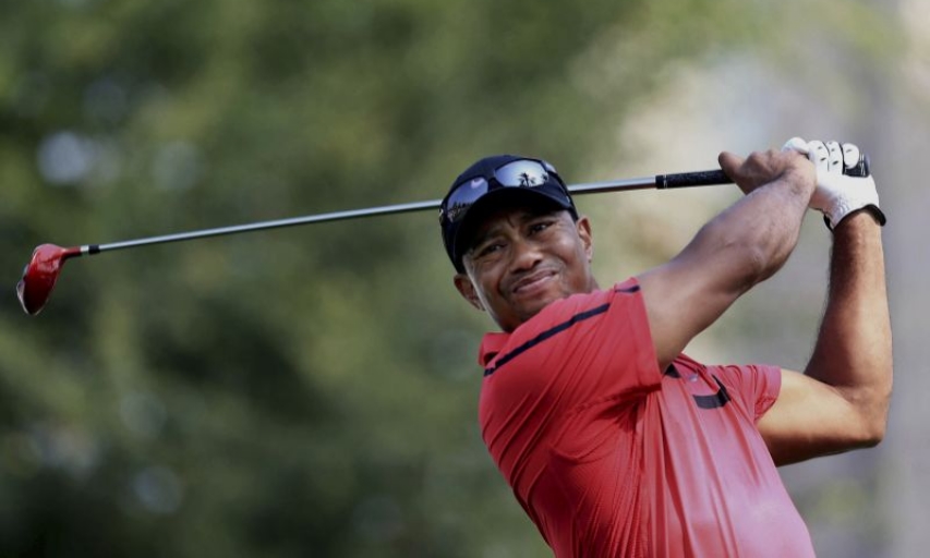 Tiger Woods at the 2014 Dubai Desert Classic