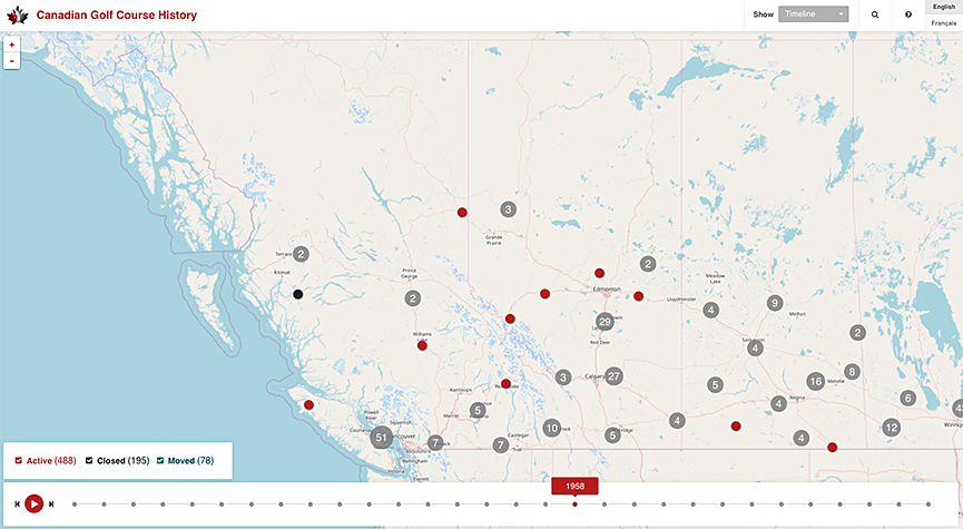 Interactive History Map Of Golf Courses In Canada