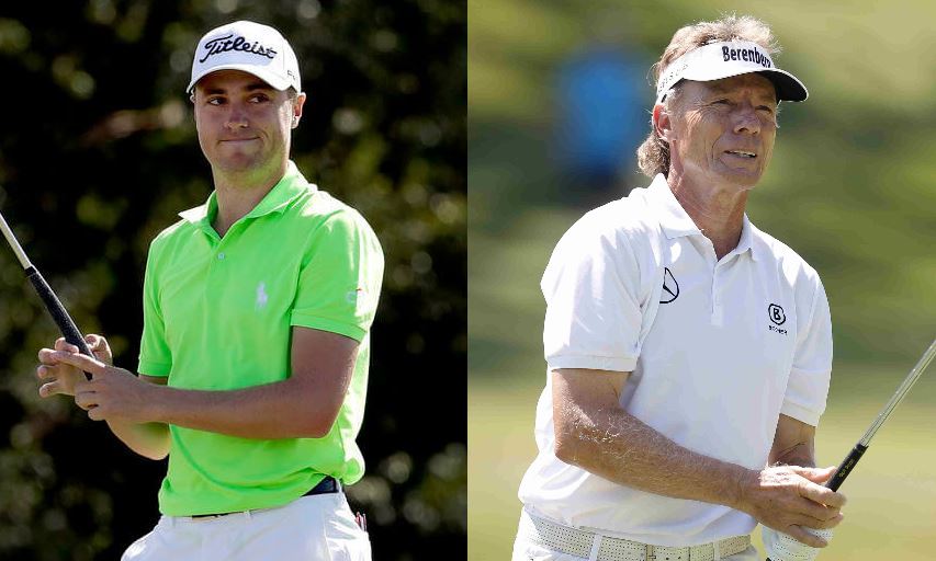 Justin Thomas and Bernhard Langer