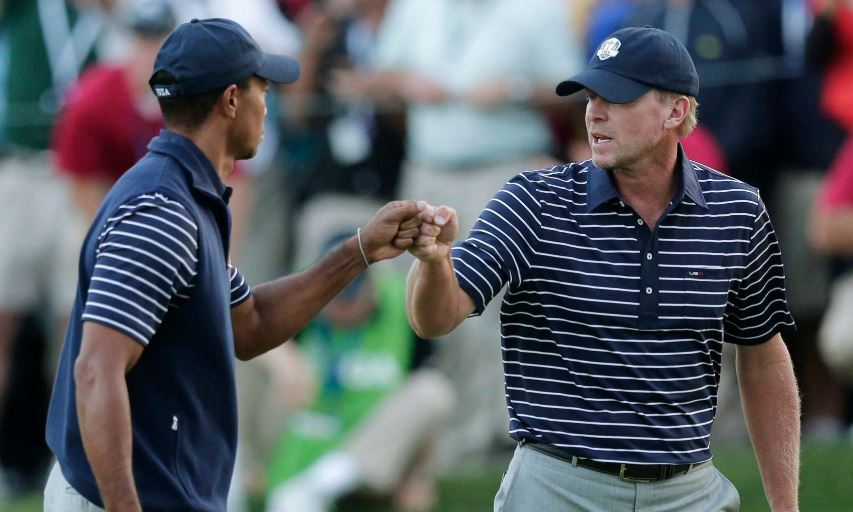 Tiger Woods and Steve Stricker