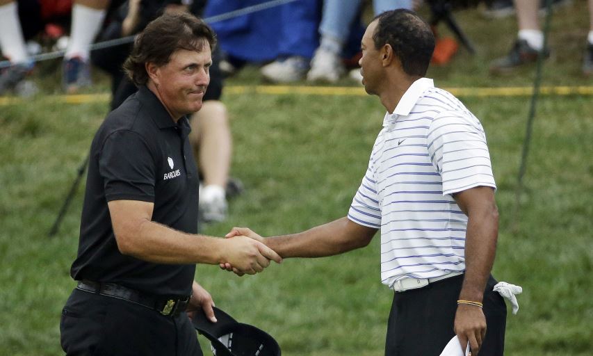 Phil Mickelson and Tiger Woods