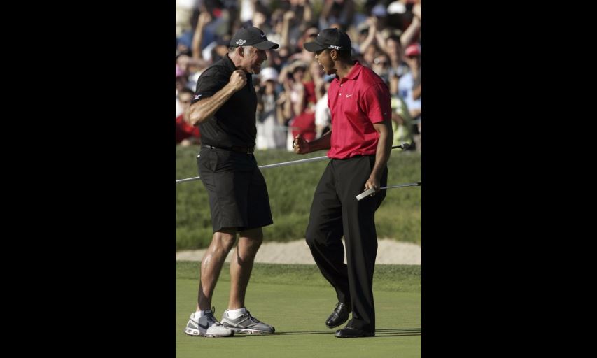 Steve Williams and Tiger Woods