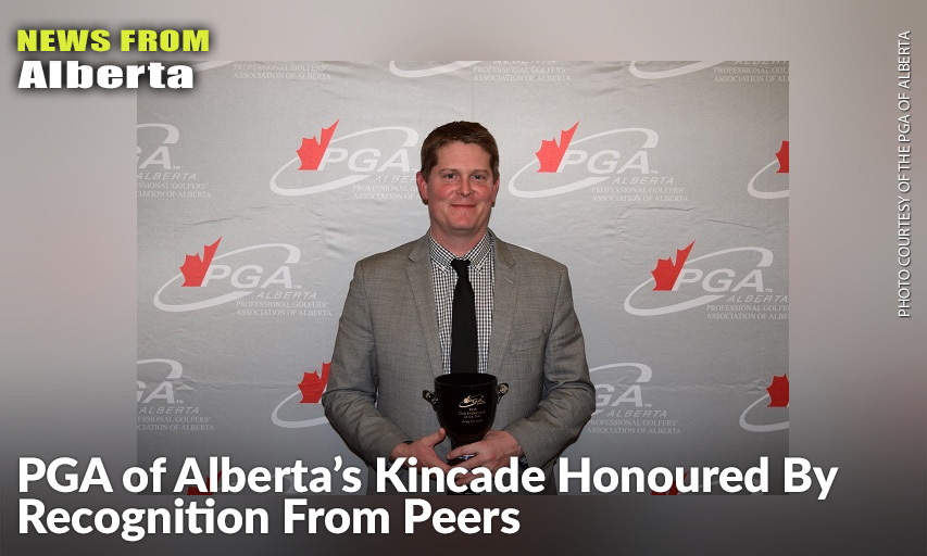 The Winner Of The PGA Of Alberta Club Professional Of The Year, Greg Kincade, From the Edmonton Country Club, Note The Award Is A Shared Trophy Among All His Staff. Greg Kincade
