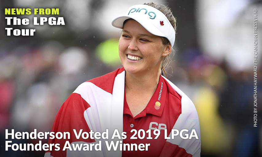 Brooke Henderson Is Wrapped In A Canadian Flag As She Celebrates Her Win At The 2018 Women’s Canadian Open. Brooke Henderson