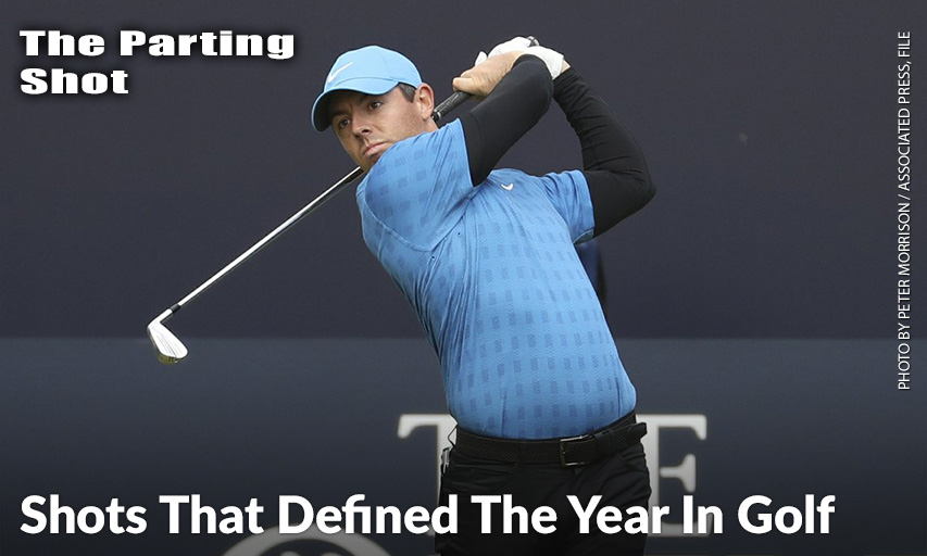 Rory McIlroy Hits His Tee Shot On The First Hole During The First Round Of The 2019 British Open. McIlroy's Opening Shot In The First Major In His Home Country In 68 Years Went Out-Of-Bounds. Rory McIlroy