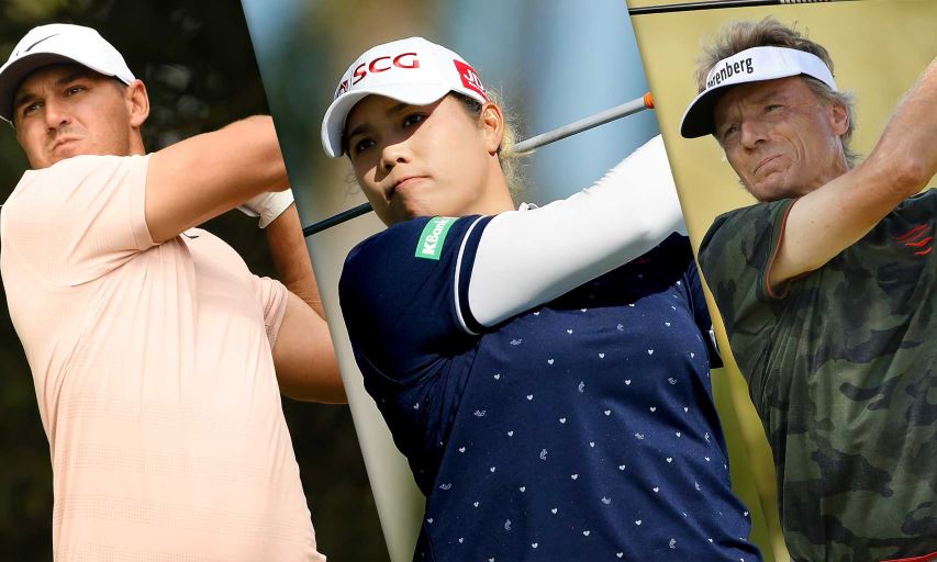 Brooks Koepka, Ariya Jutanugarn and Bernhard Langer