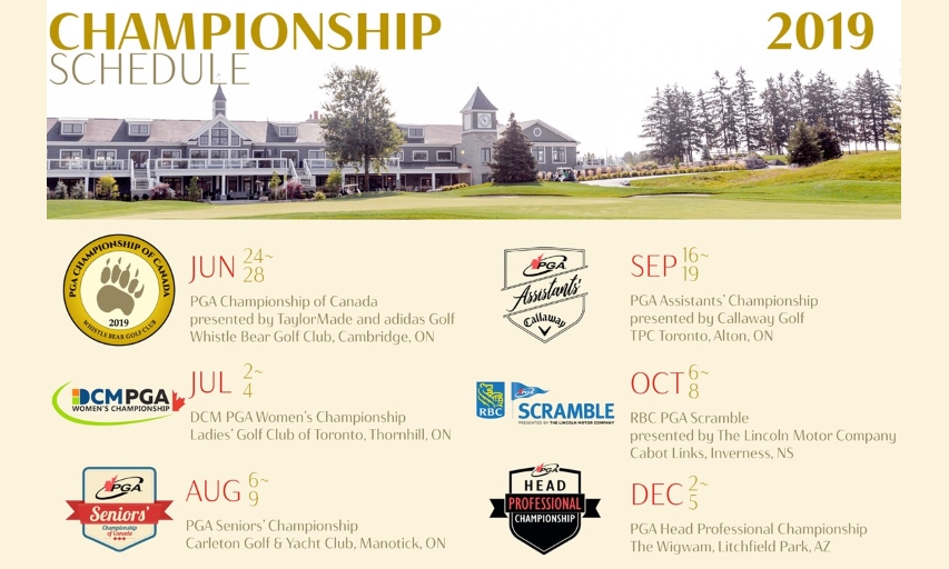 2019 PGA of Canada National Championship Schedule