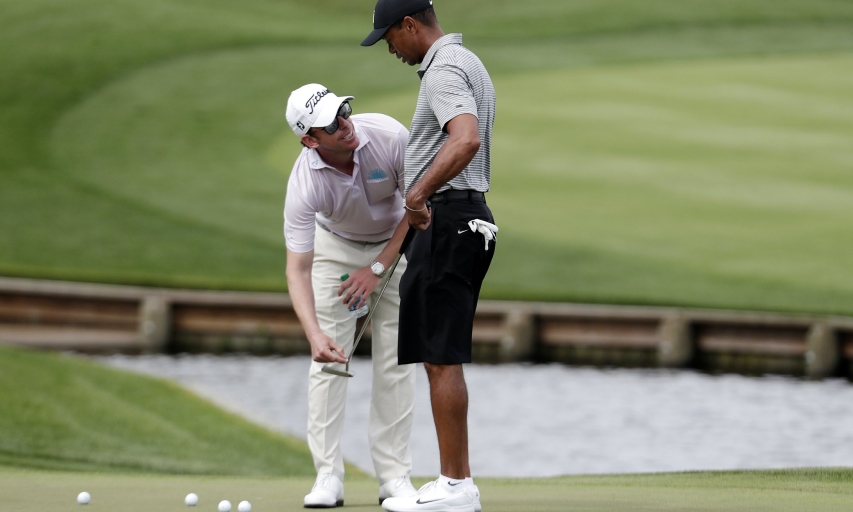 Tiger Woods with putting coach Matt Killen