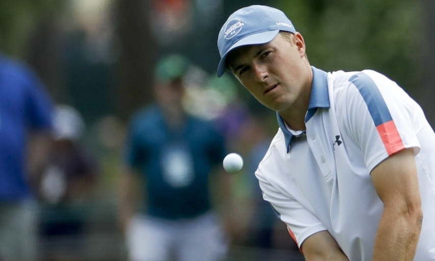 Jordan Spieth hits to the third green during the first round for the Masters. (AP Photo/Matt Slocum) Jordan Spieth