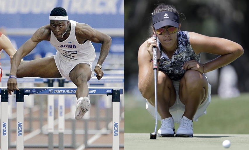 Grant Holloway and Maria Fassi