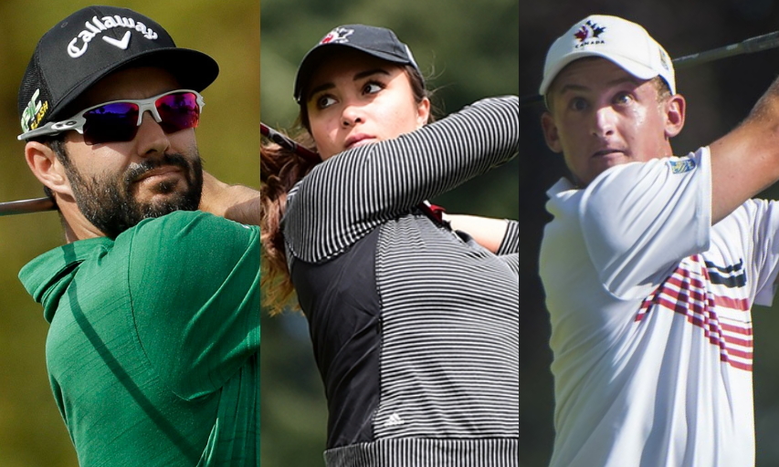 Adam Hadwin (AP Photo/Chris Carlson, File), Mary Parsons (JKam Photos/Jurgen Kaminski, via British Columbia Golf), and Jared du Toit (Nathan Denette/The Canadian Press via AP)