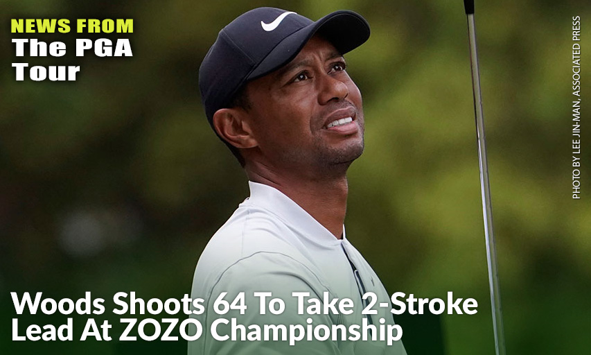 Tiger Woods Watches His Tee Shot On The 16th Hole During The Second Round Of The ZOZO Championship. Tiger Woods