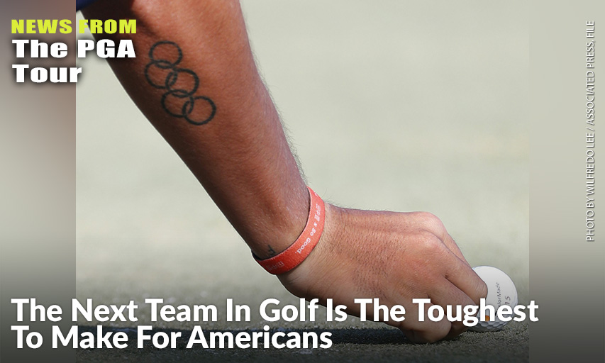 Rickie Fowler's Olympic Tattoo Is Shown As He Places His Ball On The 10th Hole Before Putting During The First Round Of The 2019 Honda Classic. For Americans, Making The Olympic Team Is The Most Difficult Of Any Team Event.