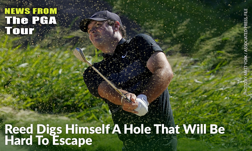 Patrick Reed Hits Out Of The 11th Green Bunker During The Final Round Of The 2020 Sentry Tournament Of Champions. Patrick Reed