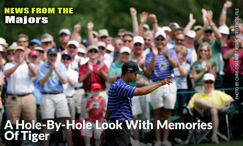 Patrons React As Tiger Woods Waves After An Eagle On The 14th Hole During First Round Play Of The 2006 Masters. It Was The First Time At The Masters That Woods Made An Eagle On A Par 4.