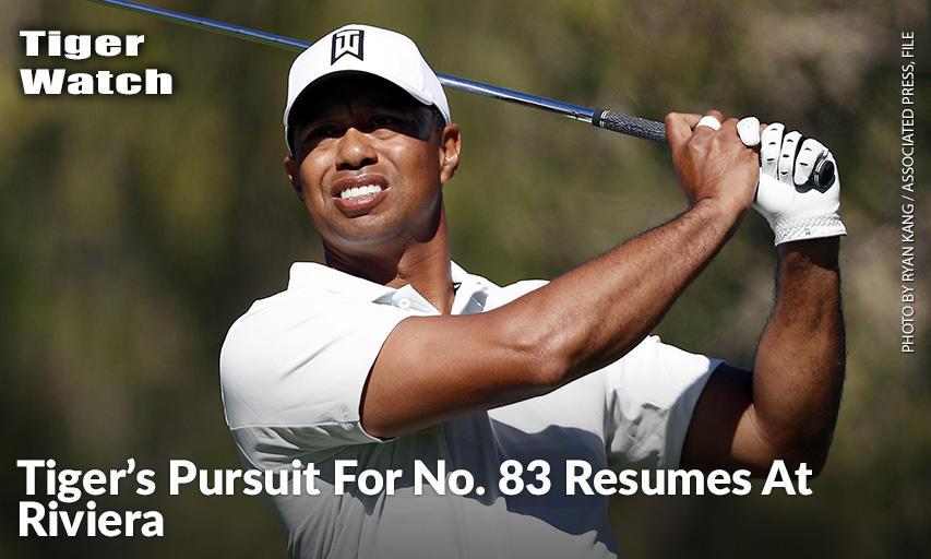 Tiger Woods On The Fourth Hole During The Second Round Of The 2018 Genesis Open At Riviera Country Club. Riviera Is Where Tiger Played His First PGA Tour Event As An Amateur. It Would Be The Ideal Place To Set The Tour Record For Most Wins.