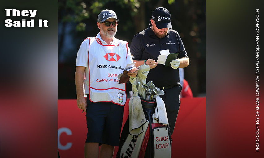 Shane Lowry and caddie Bo Martin