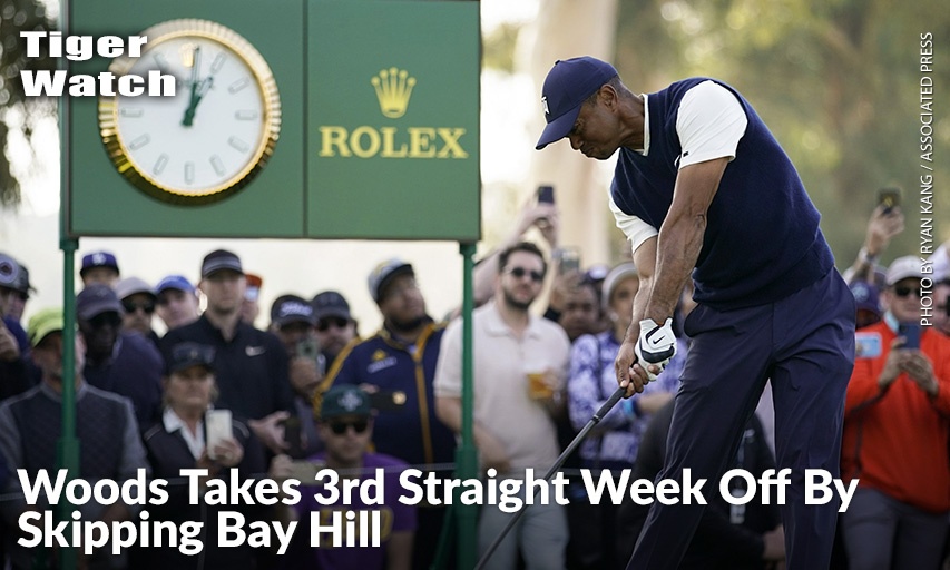 Tiger Woods Tees Off On The Ninth Hole During The Third Round Of The 2020 Genesis Invitational. Tiger Woods