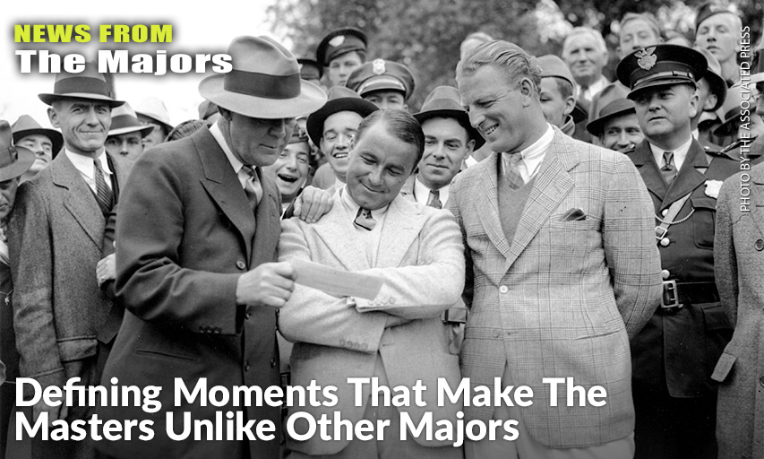Gene Sarazen (Center) Receives A Cheque For $1,500 From Sportswriter Grantland Rice (Left) For Winning The 1935 Augusta National Invitation Tournament. Sarazen Beat Craig Wood (Right) To Win The Tournament. The Masters Wasn't Even The Masters In 1935. It Was The Augusta National Invitation Tournament, The Second Edition. Craig Wood Was The Presumed Winner, In The Clubhouse At 282, Until One Shot Changed Everything.