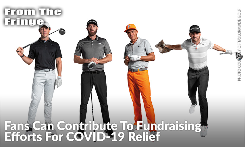PGA TOUR Charities Partners with GoFundMe Charity To Power Both Online And Text-To-Give Donation Options. (From Left: Rory McIlroy, Dustin Johnson, Rickie Fowler, Matthew Wolff)
