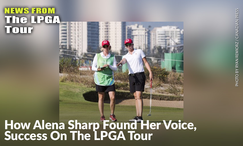 Alena Sharp (R) Goes Over A Putt With Her Partner And Caddie, Sarah Bowman, At The 2016 Summer Olympics In Rio de Janeiro. Alena Sharp