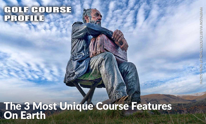 The Seated Man Figure At The Hills Golf Club Is One Of Several Pieces Of Art Around The Course. This One Sits By The First Green And Is About 10 Feet Tall.
