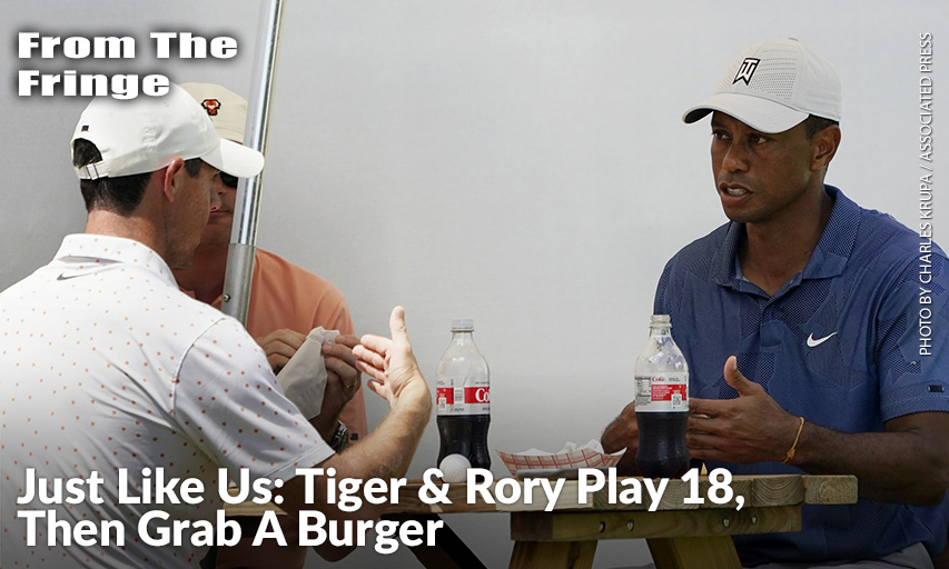 Tiger Woods Has Lunch With Rory McIlory During The Third Round Of The Northern Trust. Tiger and Rory grab burger