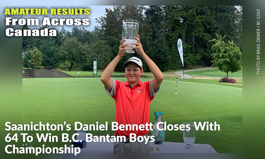 Daniel Bennett Holds The Trophy High After Winning The 2020 BC Bantam Boys Championship. Daniel Bennett