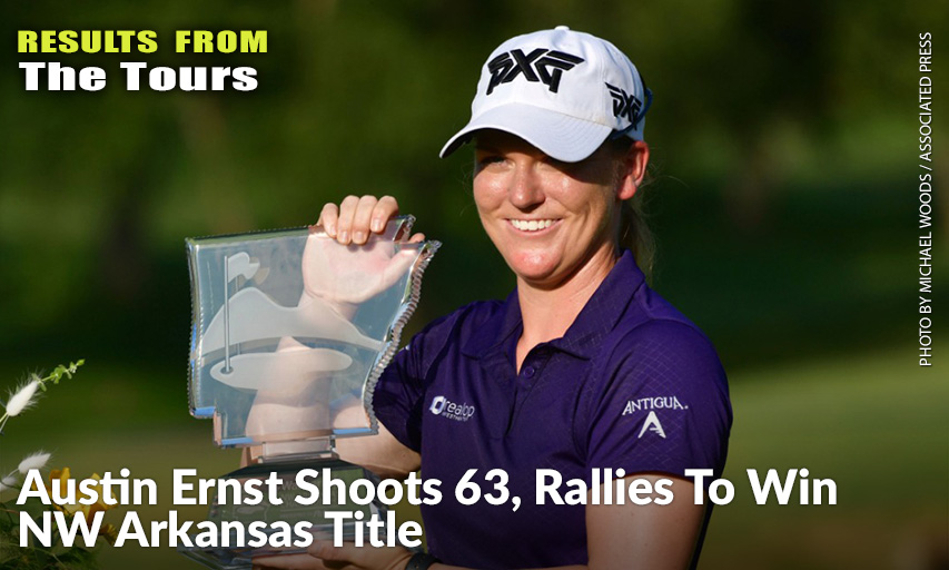 Austin Ernst Holds The Championship Trophy After Winning The LPGA Walmart NW Arkansas Championship. Austin Ernst