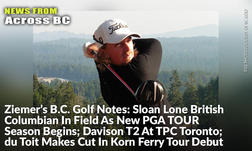 Merritt's Roger Sloan Is The Lone BCer In The Season-Opener On The PGA TOUR. Roger Sloan