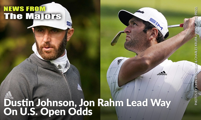 Dustin Johnson & Jon Rahm During Practice Before The 2020 U.S. Open.