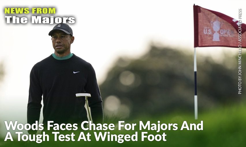 Tiger Woods Walks The 11th Green During Practice Before The 2020 U.S. Open. Tiger Woods at the 2020 U.S. Open
