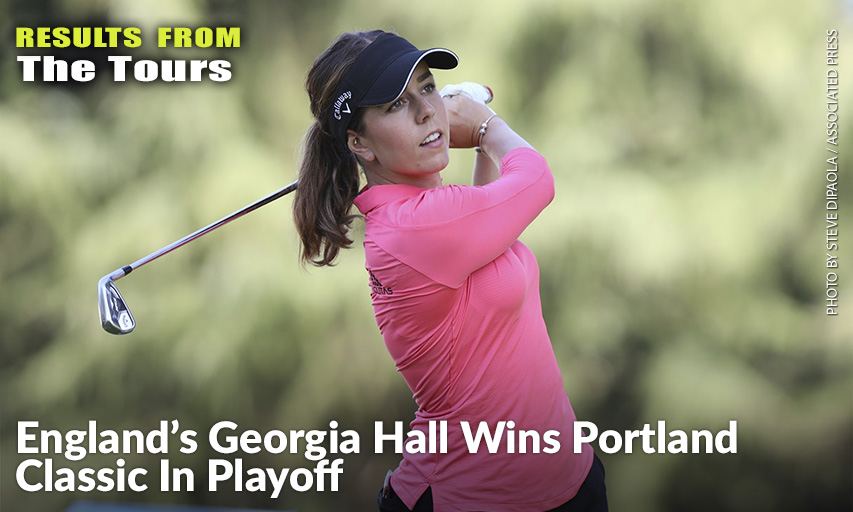 Georgia Hall Watches Her Tee Shot On The 11th Hole During The Final Round Of The LPGA Cambia Portland Classic. Georgia Hall wins Cambia Portland Classic