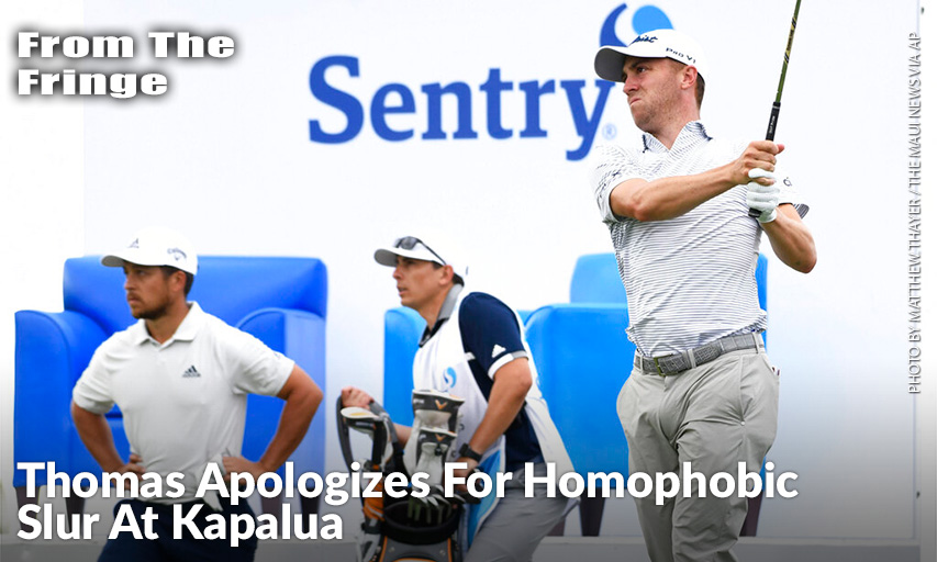 Justin Thomas Follows Through On A Shot During The Third Round Of The 2020 Tournament of Champions As Xander Schauffele Looks On. Justin Thomas