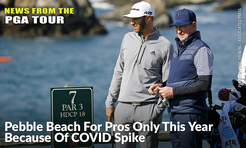 Dustin Johnson & Wayne Gretzky Stand On The Seventh Tee Of The Pebble Beach Golf Links During The Third Round Of The 2019 AT&T Pebble Beach Pro-Am.