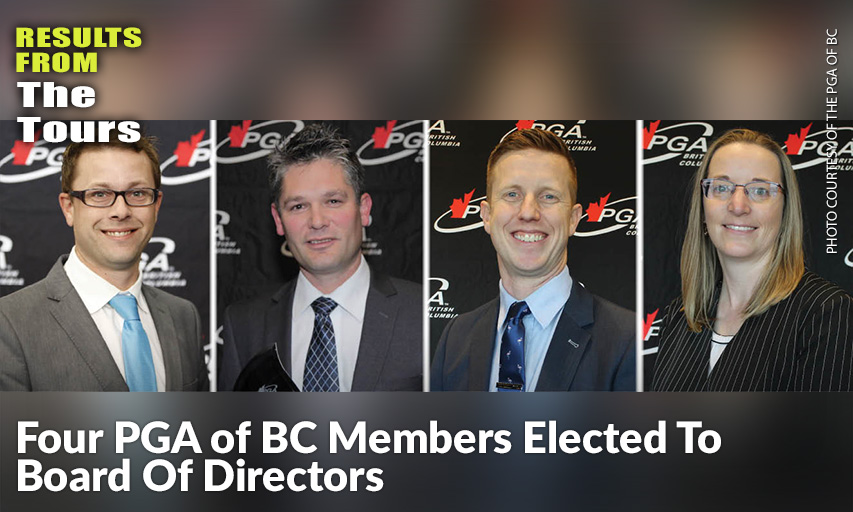 (From Left) Mark Strong, Mark Lindsay, Derek Orr & Cindy Soukoroff Were The Candidates Selected By Their Peers To Assume Vacancies In The 2021 PGA of BC Board of Directors Election.