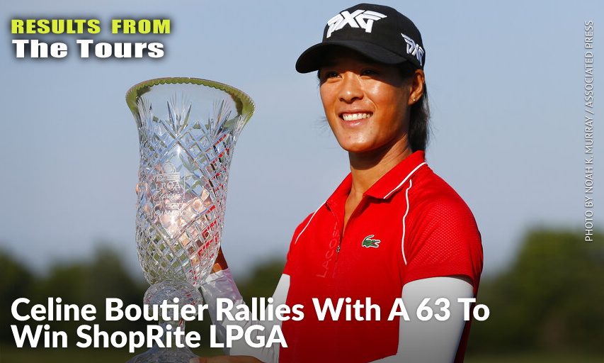 Celine Boutier Celebrates After Winning The ShopRite LPGA Classic. Celine Boutier