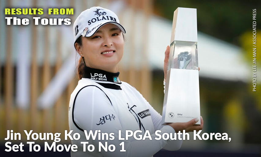 Jin Young Ko Displays The Trophy After Winning The BMW Ladies Championship. Jin Young Ko