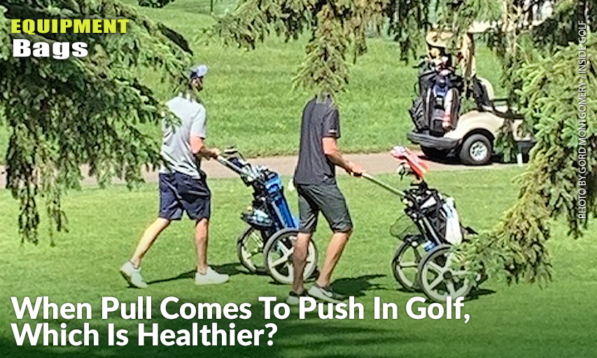 While Some People Still Choose To Pull Their Walking Golf Carts These Guys Have The Right Idea In Pushing Them, As That Results In Less Wear And Tear On Their Shoulder And Elbow.