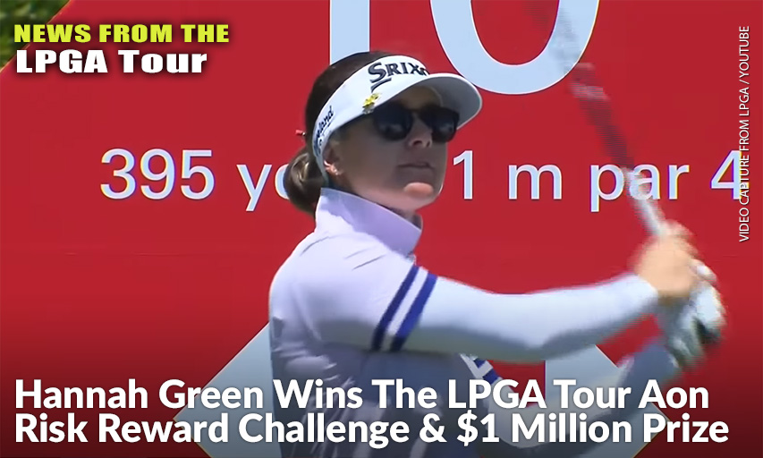 Equal Prize Received By PGA TOUR Winner Matthew Wolff In August. Season-Long Competition Rewards Both LPGA Tour & PGA TOUR Player For Better Decision Making. Hannah Green