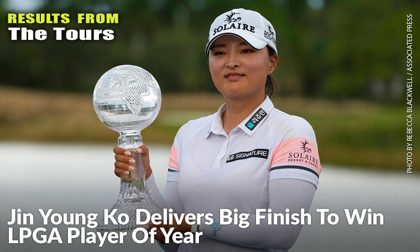 Jin Young Ko Holds The Winner’s Trophy After Winning The LPGA Tour Championship. Jin Young Ko