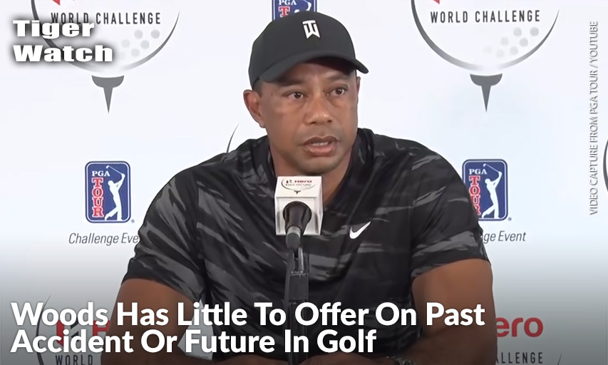 Tiger Woods Holds Press Conference At The Hero World Challenge, His First Since His February Car Crash In Los Angeles. Tiger Woods