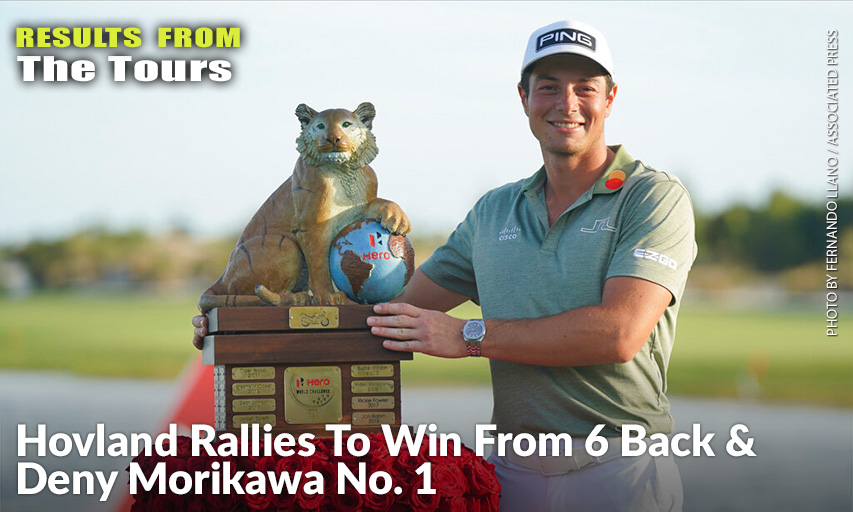 Viktor Hovland Holds The Championship Trophy After The Final Round Of The 2021 Hero World Challenge. Viktor Hovland