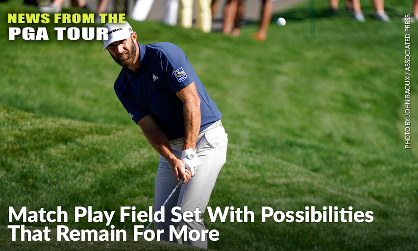 Dustin Johnson Chips To The Green On The Ninth Hole During The First Round Of THE PLAYERS Championship.