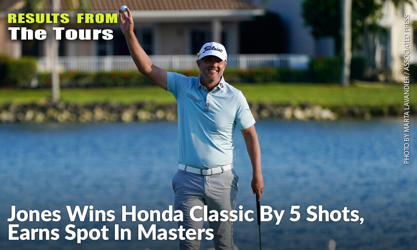 Matt Jones Raises His Ball After Winning The Honda Classic. Matt Jones