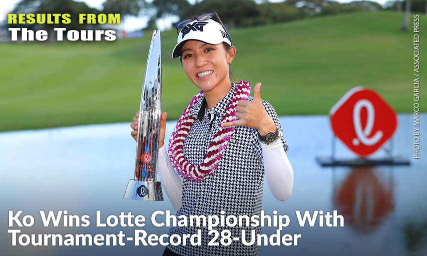 Lydia Ko Holds The Lotte Championship Trophy After Winning The Golf Tournament. Lydia Ko wins Lotte Championship
