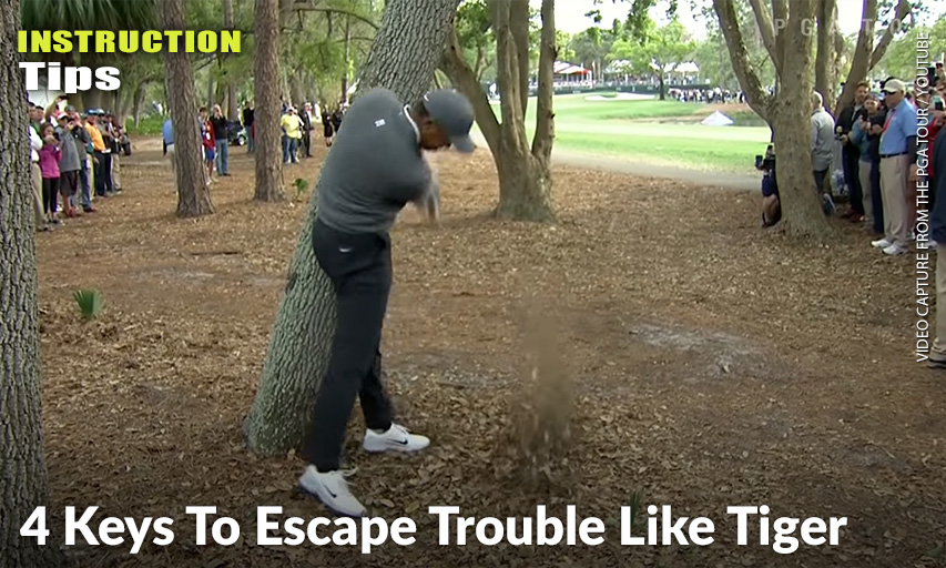 Tiger Woods' Brilliant Par Save From The Trees At The 2018 Valspar Championship.