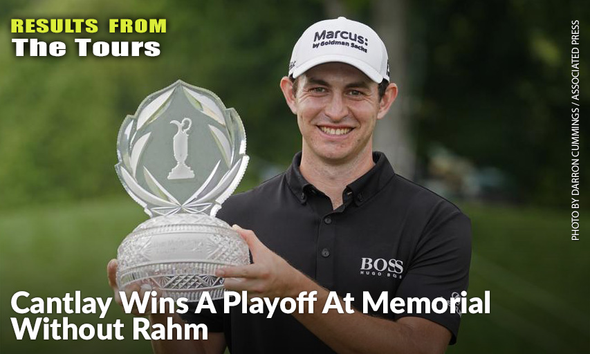 Patrick Cantlay Holds The Trophy After Winning The Memorial. Patrick Cantlay