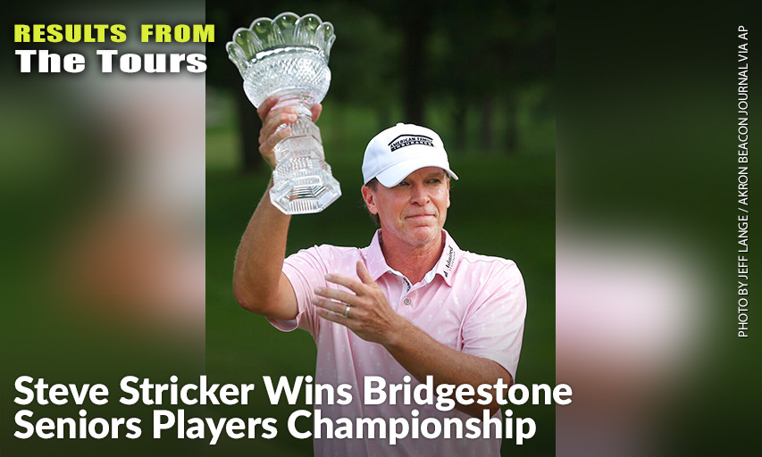 Steve Stricker Celebrates After Winning The Bridgestone Senior Players Championship At Firestone Country Club. Steve Stricker