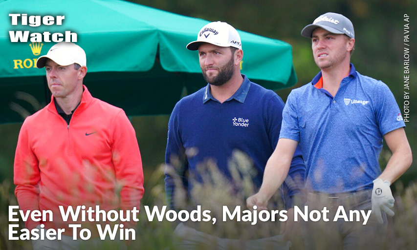 (From Left) Rory McIlroy, Jon Rahm & Justin Thomas Attend Day Two Of The 2021 Aberdeen Standard Investments Scottish Open. Rory McIlroy, Jon Rahm and Justin Thomas